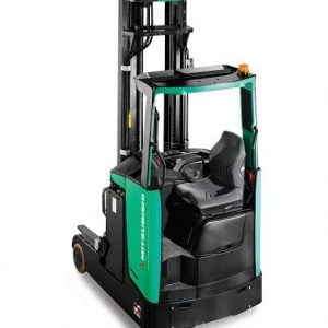 Xe nâng điện Reach Truck ngồi lái Mitsubishi Sensia xuất xứ Châu Âu cao cấp