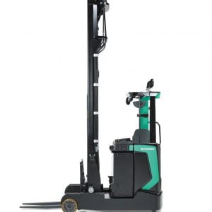 Xe nâng điện Reach Truck ngồi lái chuyên dùng cho kho lối đi hẹp